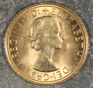 1958 Great Britain Sovereign Gold Coin W/.  2354 T.  O.  Gold Grade Ch Bu D2 photo