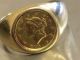 1850 (type 1) $1 Gold Liberty Coin Ring Sz.  11,  15mm,  14k Setting Offer@scrap 10.  7g Gold photo 1