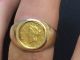 1850 (type 1) $1 Gold Liberty Coin Ring Sz.  11,  15mm,  14k Setting Offer@scrap 10.  7g Gold photo 8