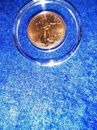 2014 1/10 Troy Oz Gold American Eagle $5 Coin In Airtite Holder photo