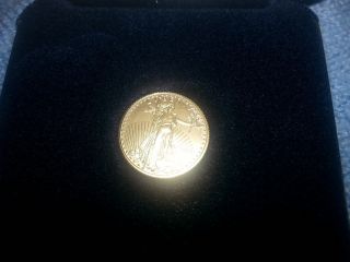 2014 1/10 Troy Oz.  Gold American Eagle $5 Coin Bu W/mint Box photo