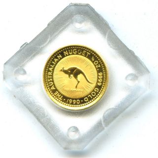 1990 Australia 1/10 Oz.  Gold $15 Dollar Kangroo/nugget 37845 photo