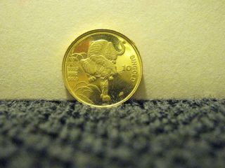 1986 Republic Of Singapore 1/10th Ounce 999.  9 Fine Gold Coin 10 Singold Tiger photo