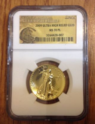 2009 Ultra High Relief Ngc Ms70 Pl 1 Ounce Gold Grade 70 Proof Like photo
