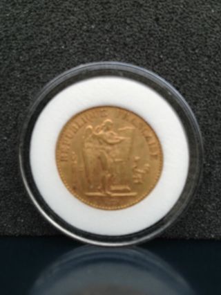 1878 A 20 Franc.  1867 Oz.  Gold Coin - Lucky Angel Design photo