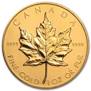 1988 1 Oz Gold Canadian Maple Leaf Coin - Brilliant Uncirculated - Sku 81561 photo