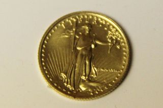 1987 1/10 Oz Fine Gold American Eagle Tenth Ounce $5 Five Dollar photo