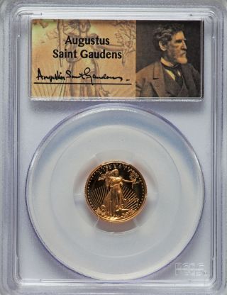 2002 $5 Tenth - Ounce Gold Eagle W - - Pr70 Deep Cameo Pcgs.  Signature Of Augustus photo
