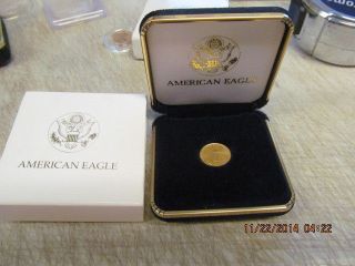 1993 Bu $5 American Gold Eagle 1/10th Ounce Gold Fine Gold Gov ' T Package photo