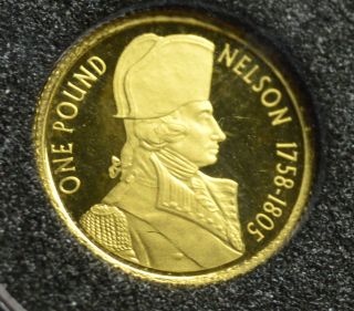2005 Alderney Lord Nelson One Pound 24 Ct Gold Coin With photo