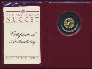 Australia 1992 $5 1/20oz Gold Proof Nugget photo