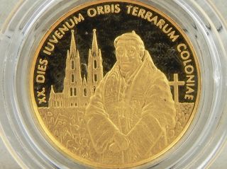 2005 Somali World Youth Day Pope Benedict Xvi.  999 Gold $5 Proof Coin 1/25th Oz photo