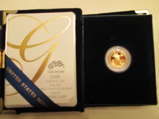 2006 W 1/10 Oz.  American Eagle Gold Proof $5 Coin photo