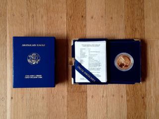1987 - W American Eagle Liberty $50 Us 1oz Proof Gold Coin W/coa photo
