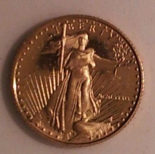 1989 1/10 Ounce Of $5 American Eagle Gold Coin - Unc,  No Box Or Paper photo
