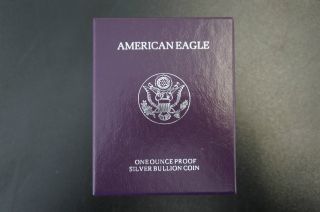 1993p American Eagle One Ounce Proof Silver Bullion Coin W/box And photo