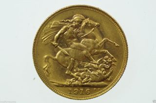 1916 P Gold Full Sovereign George V In Extremely Fine photo
