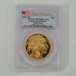 2007 - W 50 Dollar Gold American Buffalo Pcgs Pr - 70 Dcam /g2381 photo