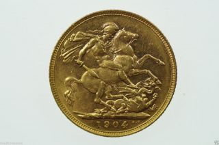1904 M Gold Full Sovereign Edward Vii In Very Fine photo