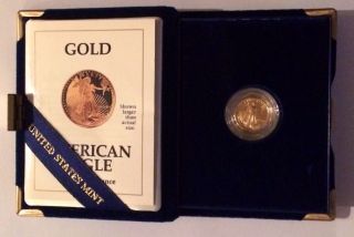 1/10 Oz 1991 Proof American Eagle Coin W/ photo