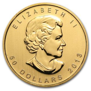 2013 Canadian 1oz Gold Maple Leaf Bullion Coin Bu photo