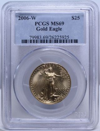2006 W $25 Burnished West Point Gold Eagle Pcgs Ms 69 Low Mintage Nr 01188570b photo