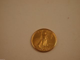 1999 Us $5 Five Dollar Gold American Eagle 1/10 Oz Fine Gold photo