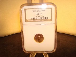 2004 1/10 Ozt.  $5 Gold American Eagle - Ngc Ms69 photo