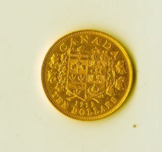 1912 Canada Ten Dollars Gold Coin photo