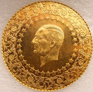 1968 Turkey 500 Kurush Gold Coin Only 5983 Minted.  1.  034 Oz Gold photo