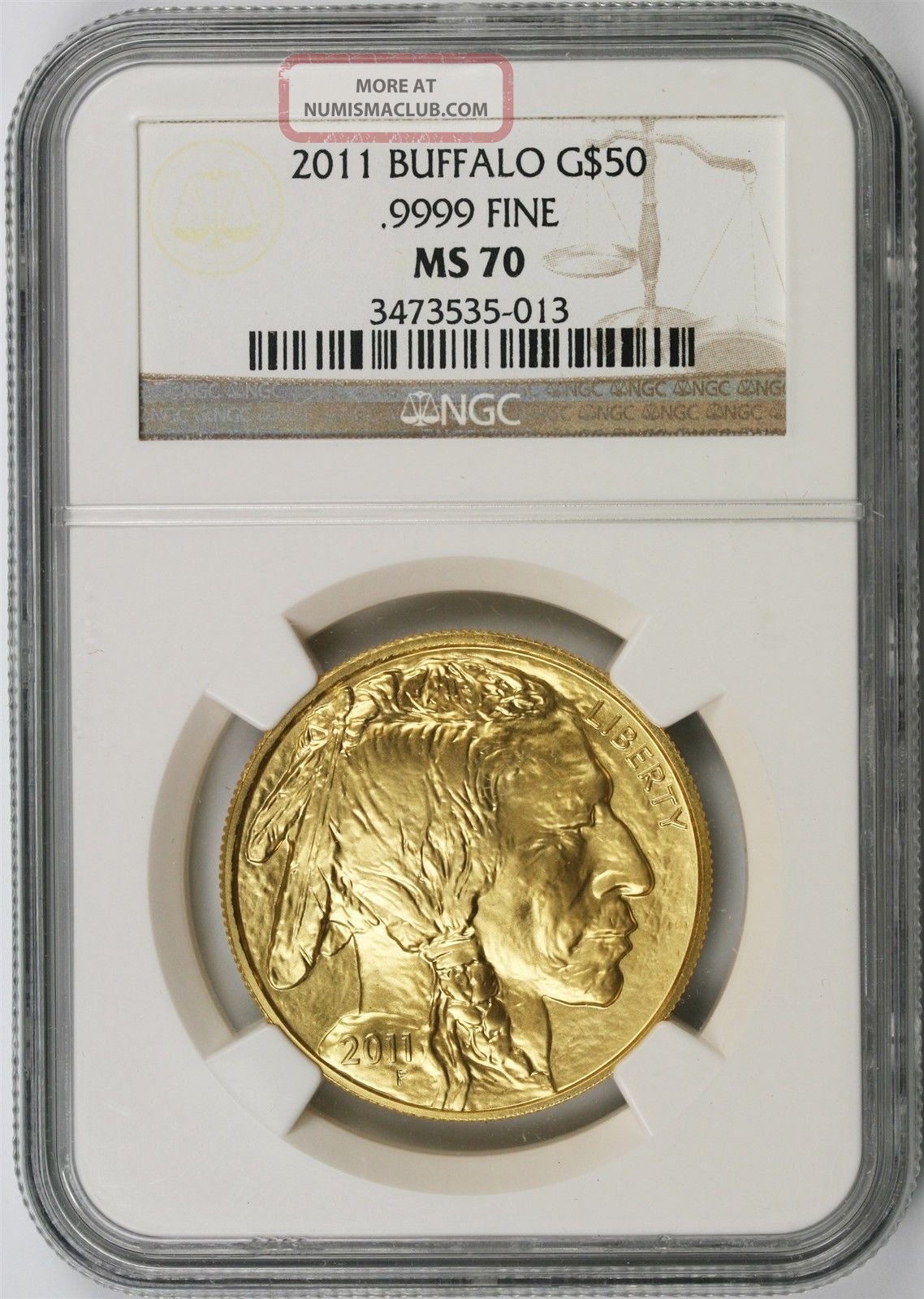 2011 Gold Buffalo G 50 1oz 9999 Fine Ngc Ms70