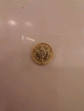 2014 Canadian Maple $5 Dollar 1/10th Gold In Plastic photo