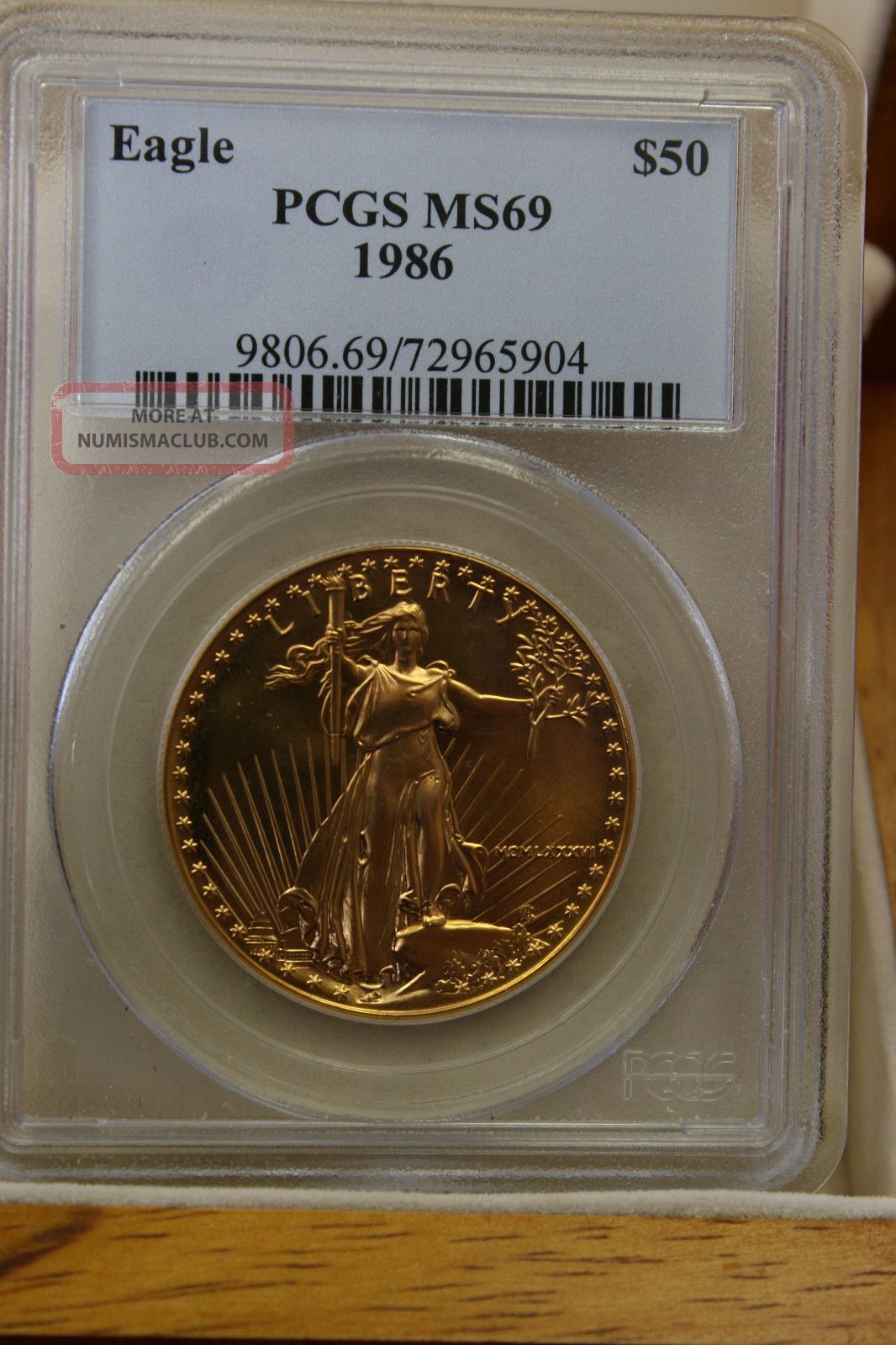 1986 $50 Gold American Eagle Pcgs Ms69 1 Oz