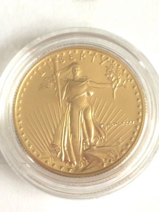 1986 1/2 Oz Gold American Eagle 1st Year Minted.  In Direct Fit Air - Tite photo