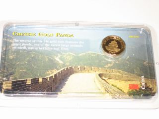 2000 1/10 Oz Chinese Gold Panda 10 Yuan.  999 Uncirculated In Air - Tite Showpak photo
