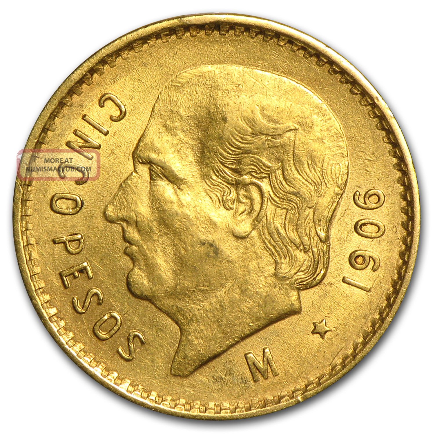 1906 Mexican 5 Pesos Gold Coin Au bu Sku 57633 1906-mexican-5-pesos-gold-coin-au-bu-sku-57633