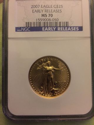 2007 $25 Gold Eagle Ngc Graded Ms 70 photo