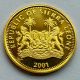 2001 $25 Sierra Leone 1/10 Gold 