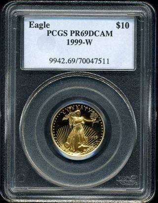 1999 - W G$10 Gold American Eagle Pr69dcam Pcgs photo