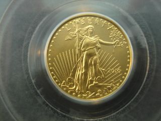 2010 Gold 1/10 Oz $5 American Eagle Coin Pcgs Ms 70 First Strike photo
