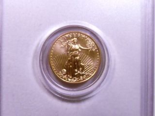 2012 $5 American Gold Eagle Bu 1/10 Oz Coin Sh/h photo