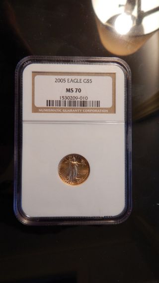 2005 Gold Eagle Ms 70 $5 Gold Coin - Ngc photo