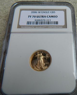 2006 $5 Gold American Eagle Ngc Pf70 Ultra Cameo photo