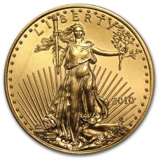 2010 1/2 Oz Gold American Eagle Coin - Brilliant Uncirculated - Sku 58143 photo