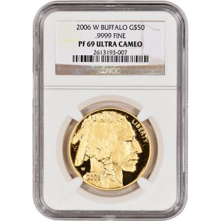 2006 - W American Gold Buffalo Proof (1 Oz) $50 - Ngc Pf69 Ultra Cameo photo