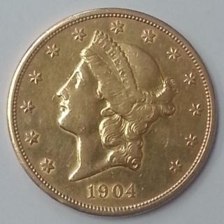 1904 $20 American Liberty Head Double Eagle Gold Coin photo