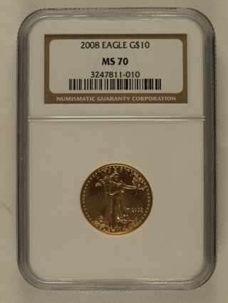 2008 $10 Gold American Eagle Ms70 Ngc photo