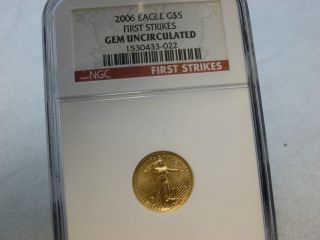 2006 Eagle $5 1/10oz.  999 Gem Uncirculated First Strike photo