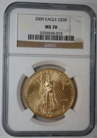 2009 W $50 American Gold Eagle 1 Oz Ngc Ms70 photo