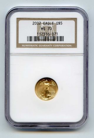 2002 Gold American Eagle G$5 - Ms 70 - Ngc photo